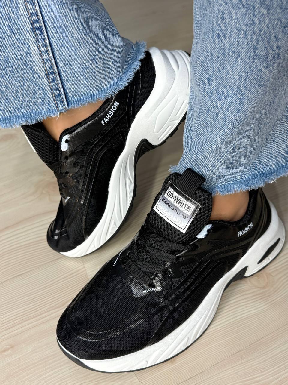 Кросівки жіночі Violeta 149-62 текстильні сітка р. 41 Чорний/Білий (5051)