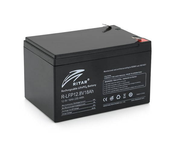 Аккумуляторная батарея Ritar LiFePO4 12.8V 18Ah 230.4Wh (1866639049)