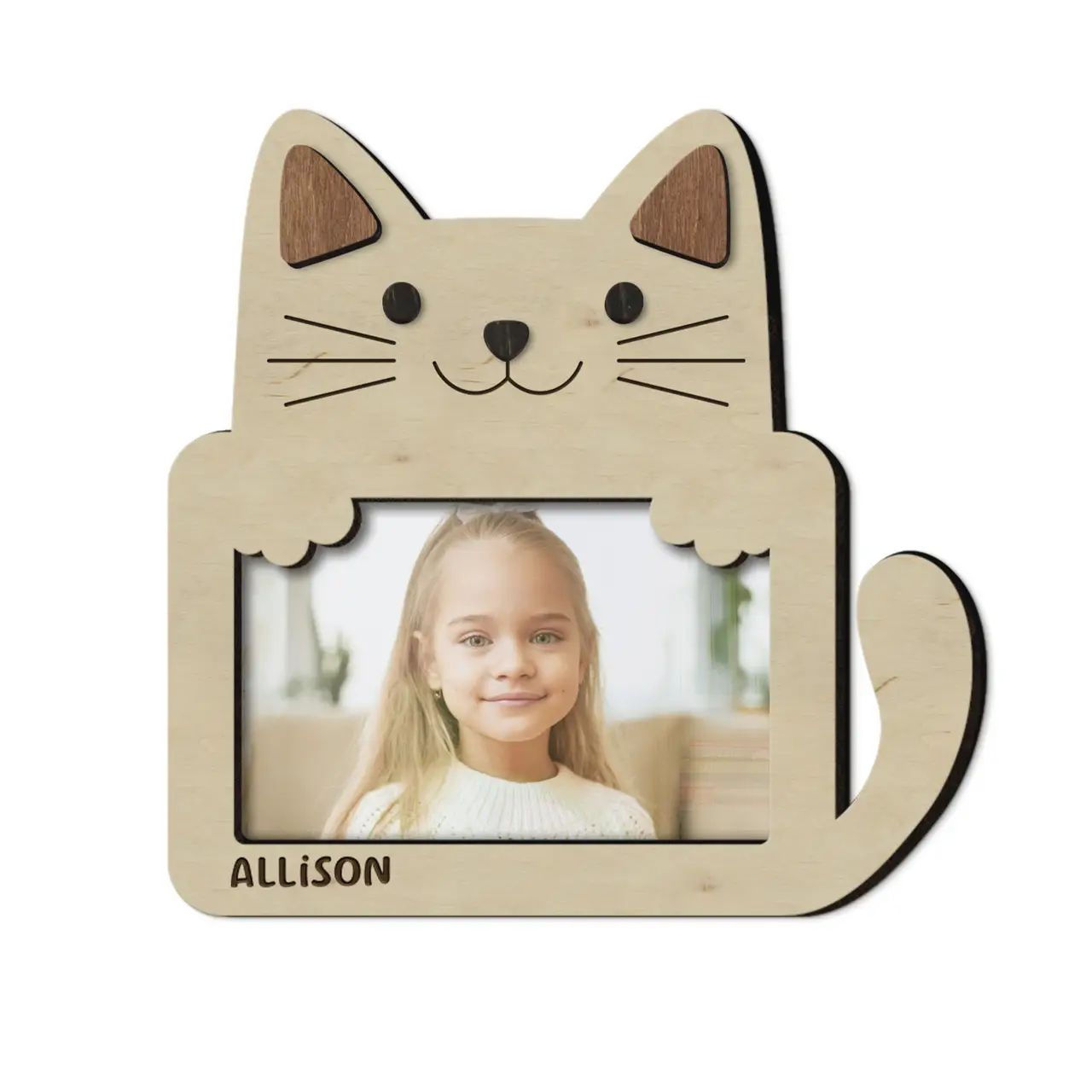 Фоторамка персоналізована з кішкою горизонтальна на 1 фото Натуральний (cat_4x6_horizontal-1) - фото 1 Фоторамка персоналізована з кішкою горизонтальна на 1 фото Натуральний (cat_4x6_horizontal-1) - фото 1