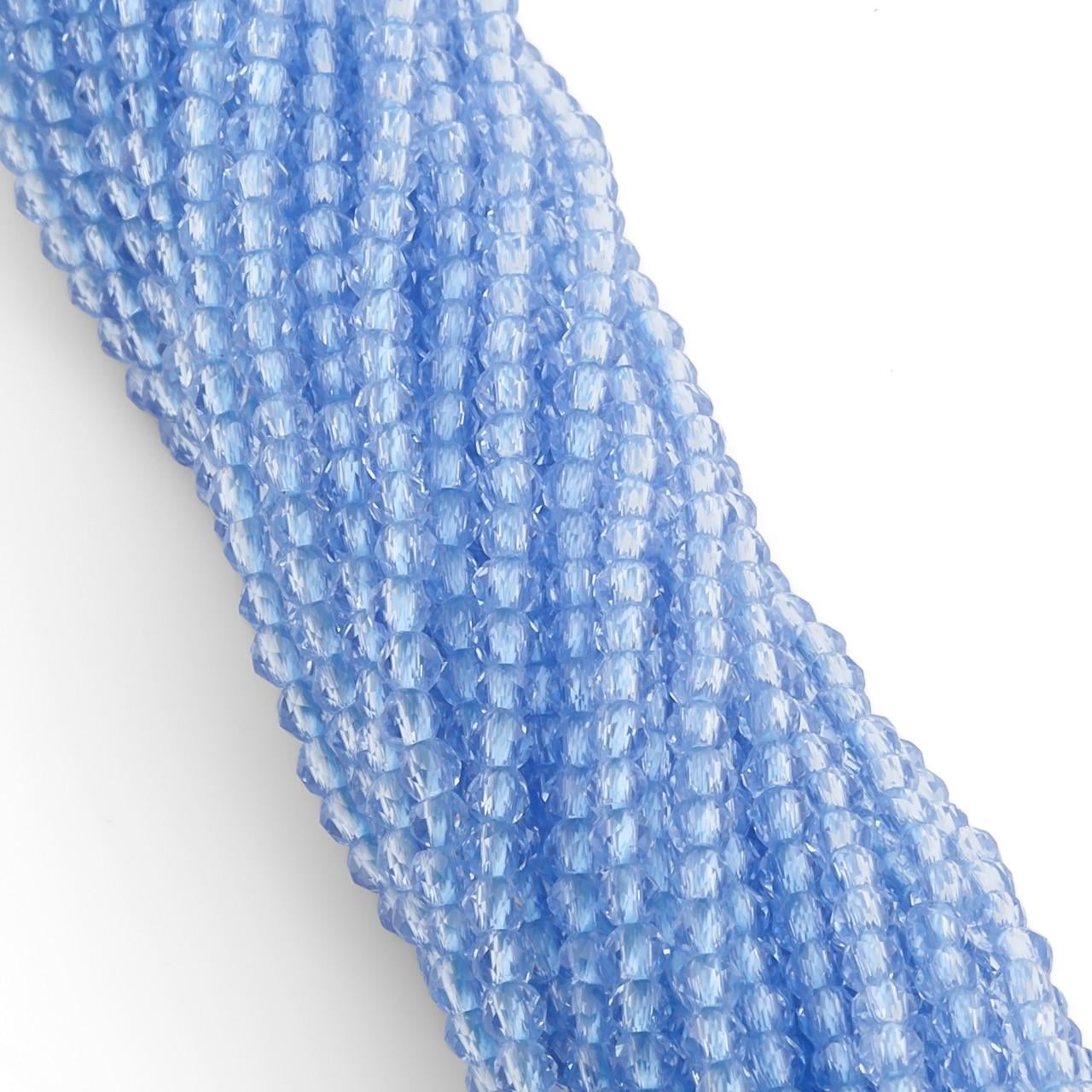 Бусины из шпинели на нитке с круглой огранкой 37 см 2 мм 200 шт. Небесный (БШ3602к32)