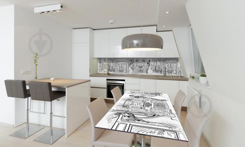 Наклейка виниловая на стол Zatarga «Нарисованный Париж» 600х1200 мм Z180521st