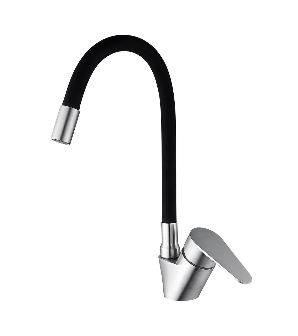 Смеситель для кухни MIXXUS NEO-011 REFL с силиконовым изливом Black (MI6558)