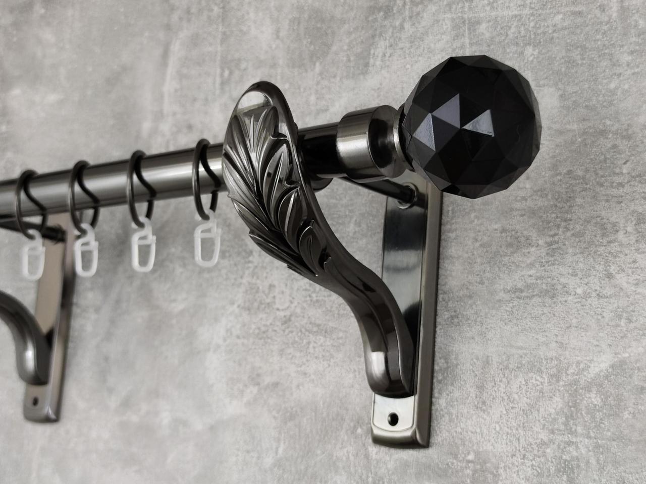 Карниз MStyle металлический для штор однорядный Неро 25 мм гладкий 160 см Оникс (5020670)