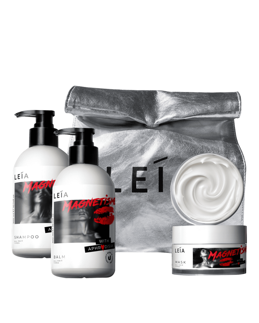 Набір догляду за волоссям Leia SET 6 шампунь Magnetisme 300 мл/кондиціонерMagnetisme 300 мл/маска Magnetisme 200 мл/Косметичка