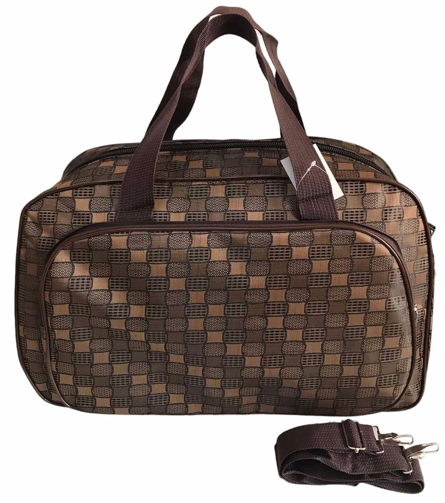 Сумка дорожная ручная кладь с длинным ремнем через плечо Коричневый (41213K)