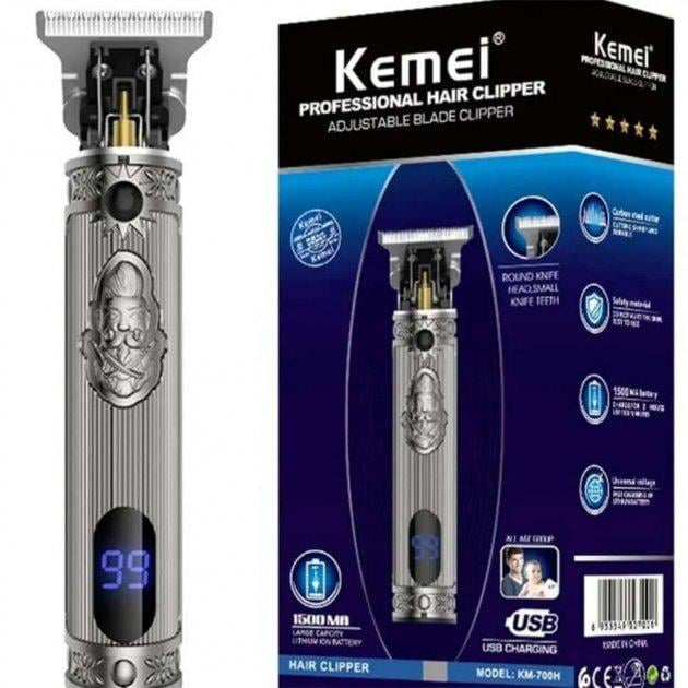 Тример для бороди та волосся професійна Kemei 10 W Silver (KM-700H) - фото 4