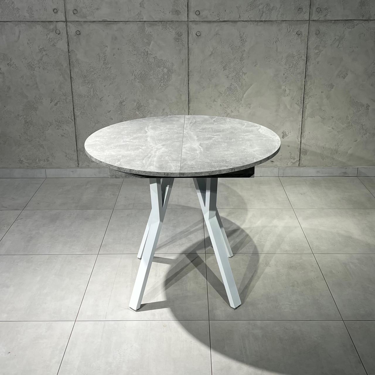 Обідній стіл овальний розсувний LITE D800 Індастріал/Білий (УТП016860) - фото 1 Обідній стіл овальний розсувний LITE D800 Індастріал/Білий (УТП016860) - фото 1