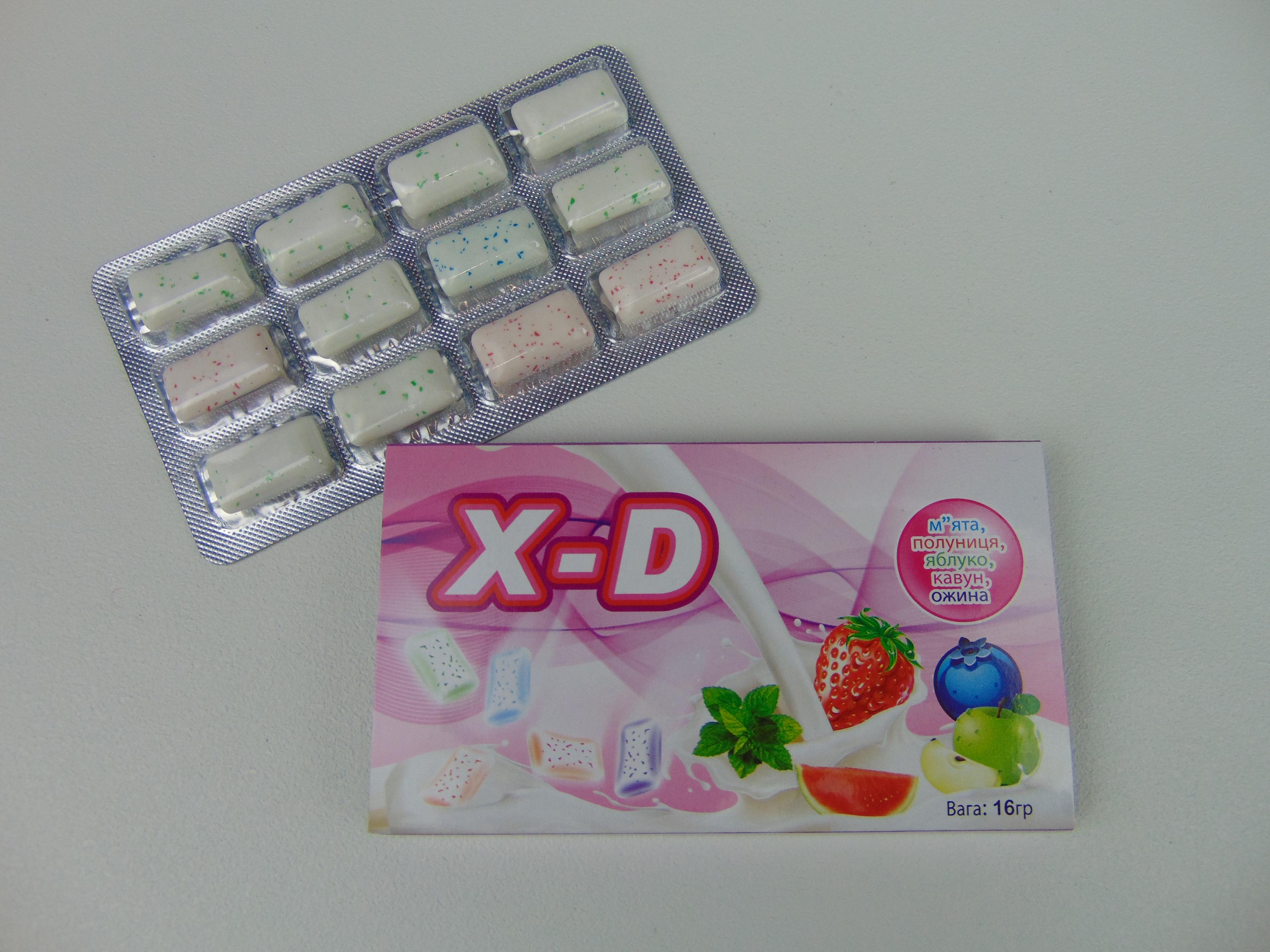 Жувальна гумка Х-Dent з освіжаючим м'ятно-фруктовим смаком захист від карієсу для дорослих і дітей (1249129013)