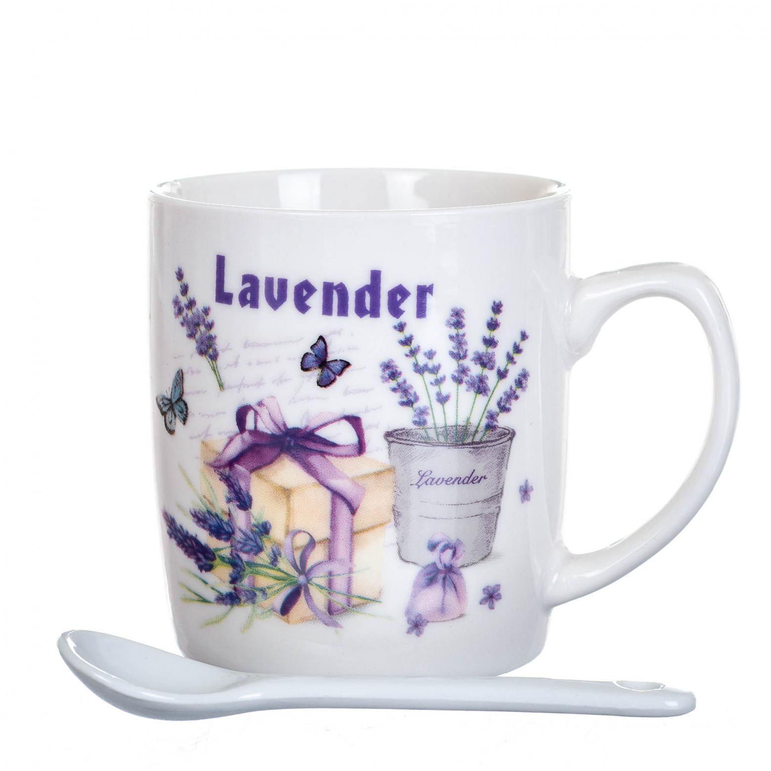 Кружка керамическая с ложкой Elisey Прованс3 200 мл (8201-017)