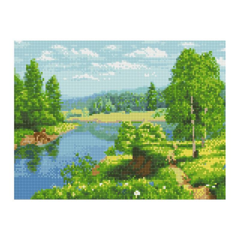 Алмазная мозаика Rainbow Art Живописное озеро 40х30 см (EJ1385)