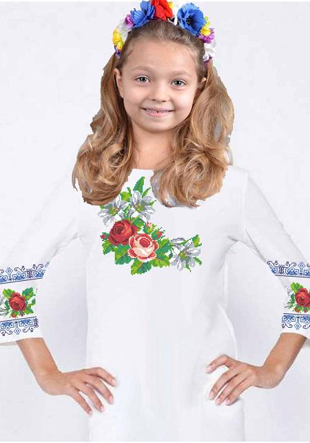 Заготовка для вышивки нитками или бисером для девочки СДГ-65 габардин