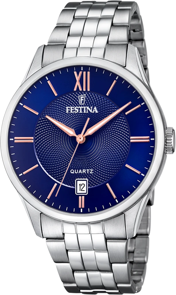 Наручные часы мужские Festina F20425/5 Classics со стальным корпусом WR 50 м и синим циферблатом