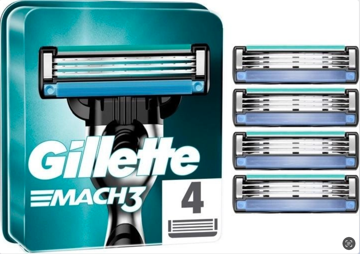 Картриджи для бритья Gillette Mach 3 мужские лезвия кассеты 4 шт. (12155981)