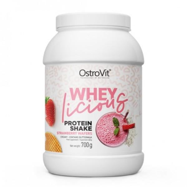 Протеїн OstroVit WHEYlicious Protein Shake 700 g /23 servings/ Strawberry Wafers - фото 1