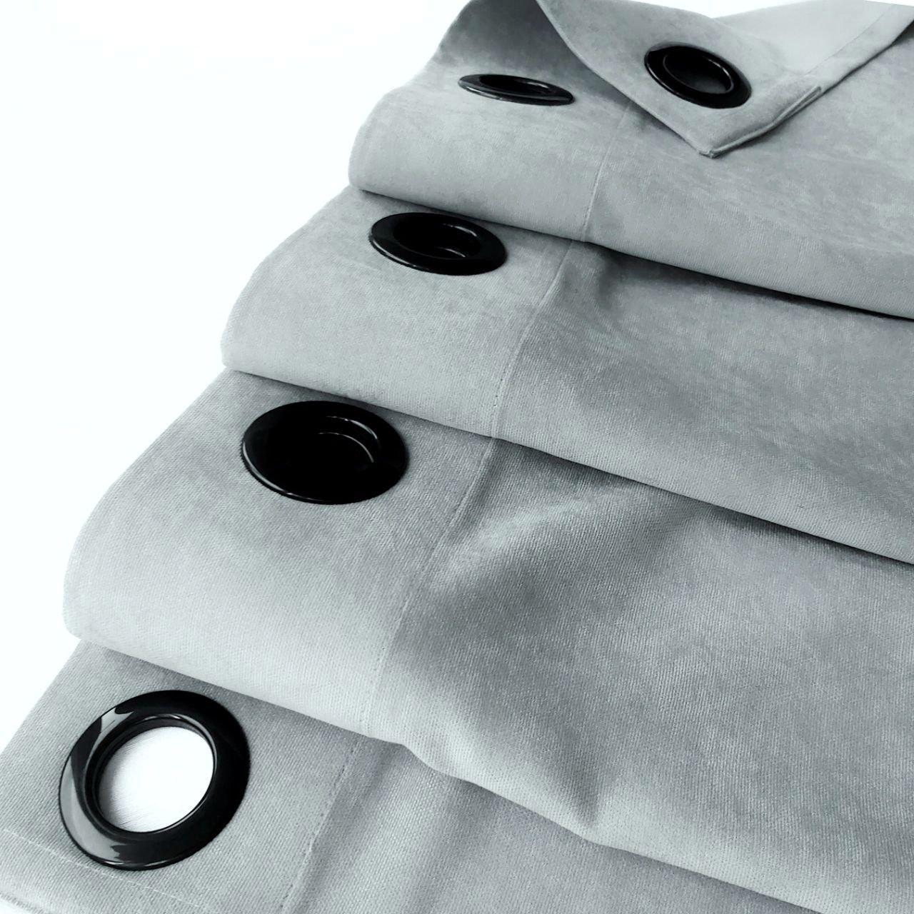 Штора на черных люверсах с подхватом микровелюр 150х250 см 1 шт. Серо-голубой (5801525-MT11/150-BL) - фото 5 Штора на черных люверсах с подхватом микровелюр 150х250 см 1 шт. Серо-голубой (5801525-MT11/150-BL) - фото 5