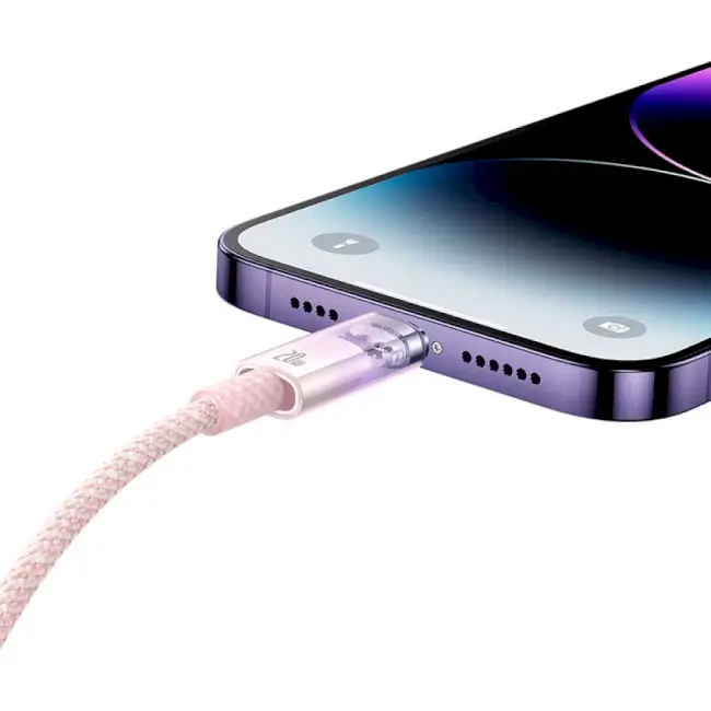 Кабель BASEUS Explorer Series Fast Charging Smart Temperature Control Cable Type-C to Lightning CATS010204 20W 1 м Pink - фото 5