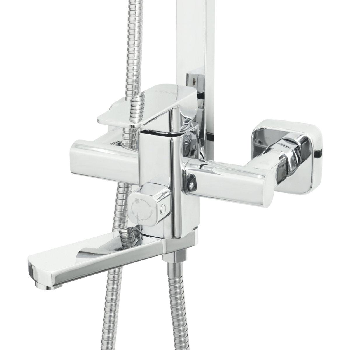 Душевая система тропический душ Venta VT645DC однорычажная в ванну цинковый сплав врезная Хром - фото 2