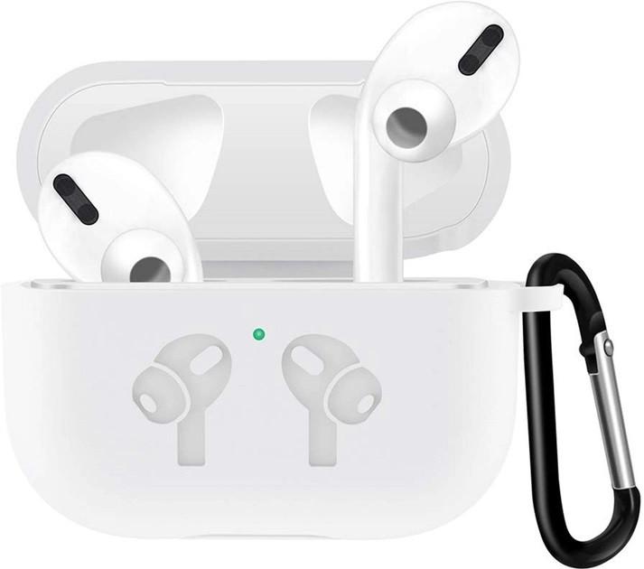 Чехол силиконовый для наушников AirPods Pro 2 с карабином White