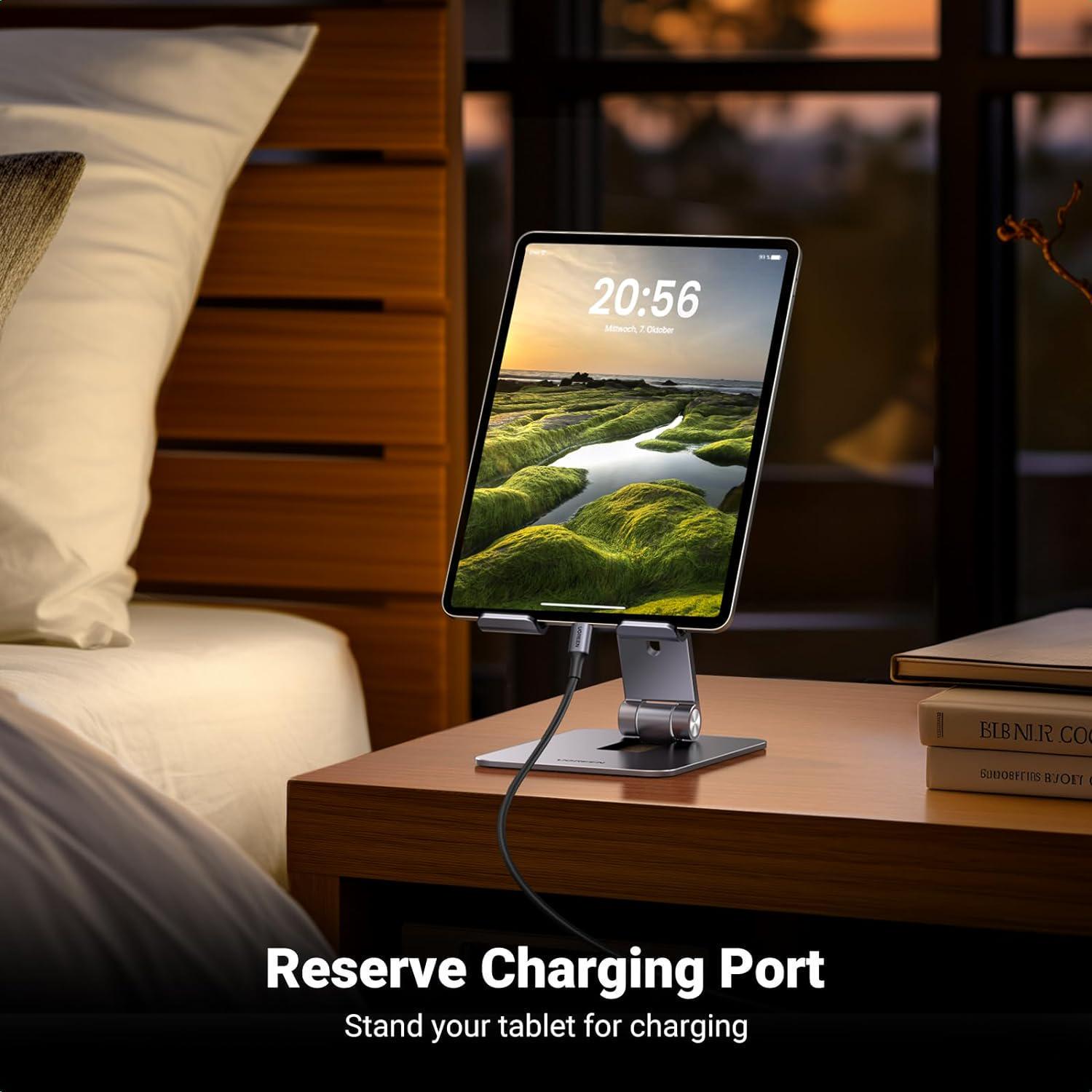 Подставка для телефона/планшета UGREEN настольная металлическая складная алюминиевая Серый (15608) - фото 11