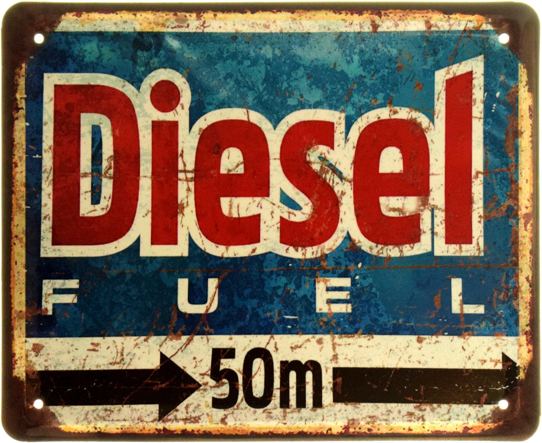 Табличка металлическая "Diesel Fuel 50m" 18x22 см (ms-103958)
