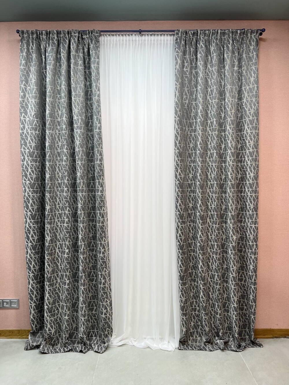 Шторы жаккардовые 1,46 м 2 шт. Черный (000101648)