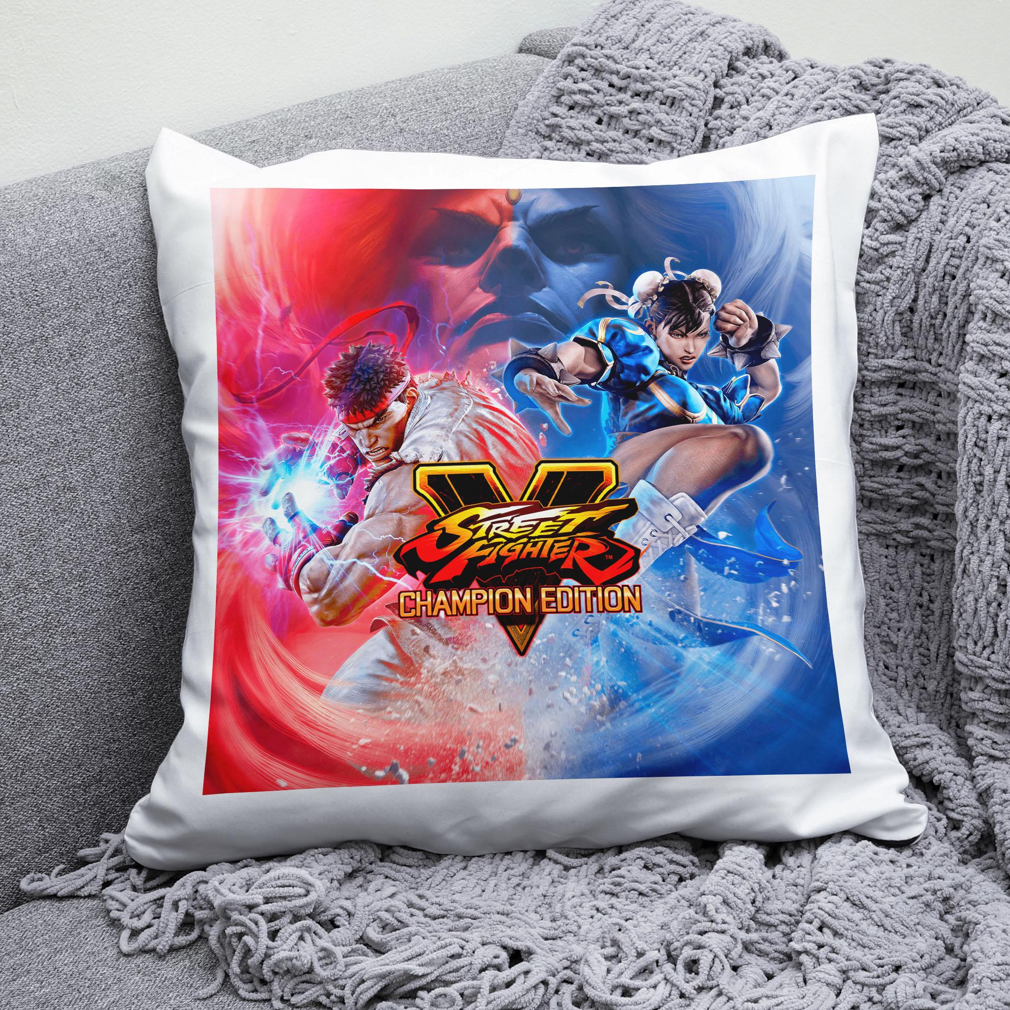 Плюшевая подушка квадрат с принтом игры Street Fighter V