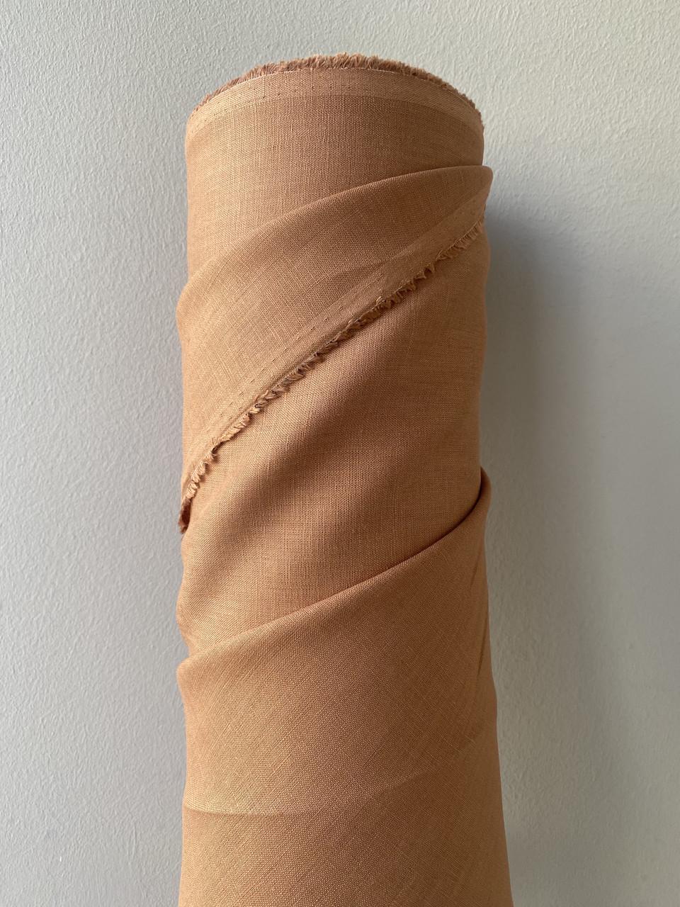 Ткань рубашечно-платьевая LINEN PLUS 100% лен натуральная 143 см 563/1224 Коричневый - фото 5