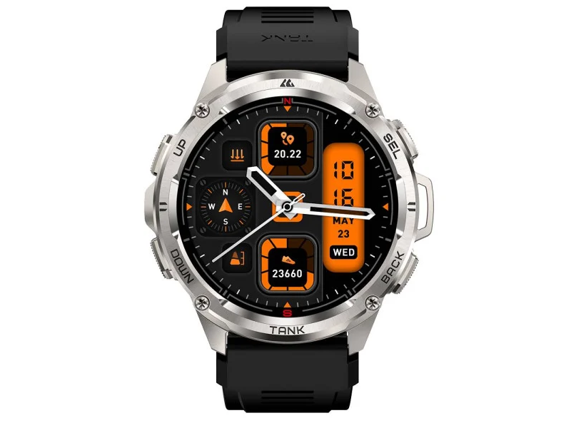 Розумний годинник Kospet TANK T3 ULTRA Silver GPS з компасом і водозахистом Розумний годинник Kospet TANK T3 ULTRA Silver GPS з компасом і водозахистом