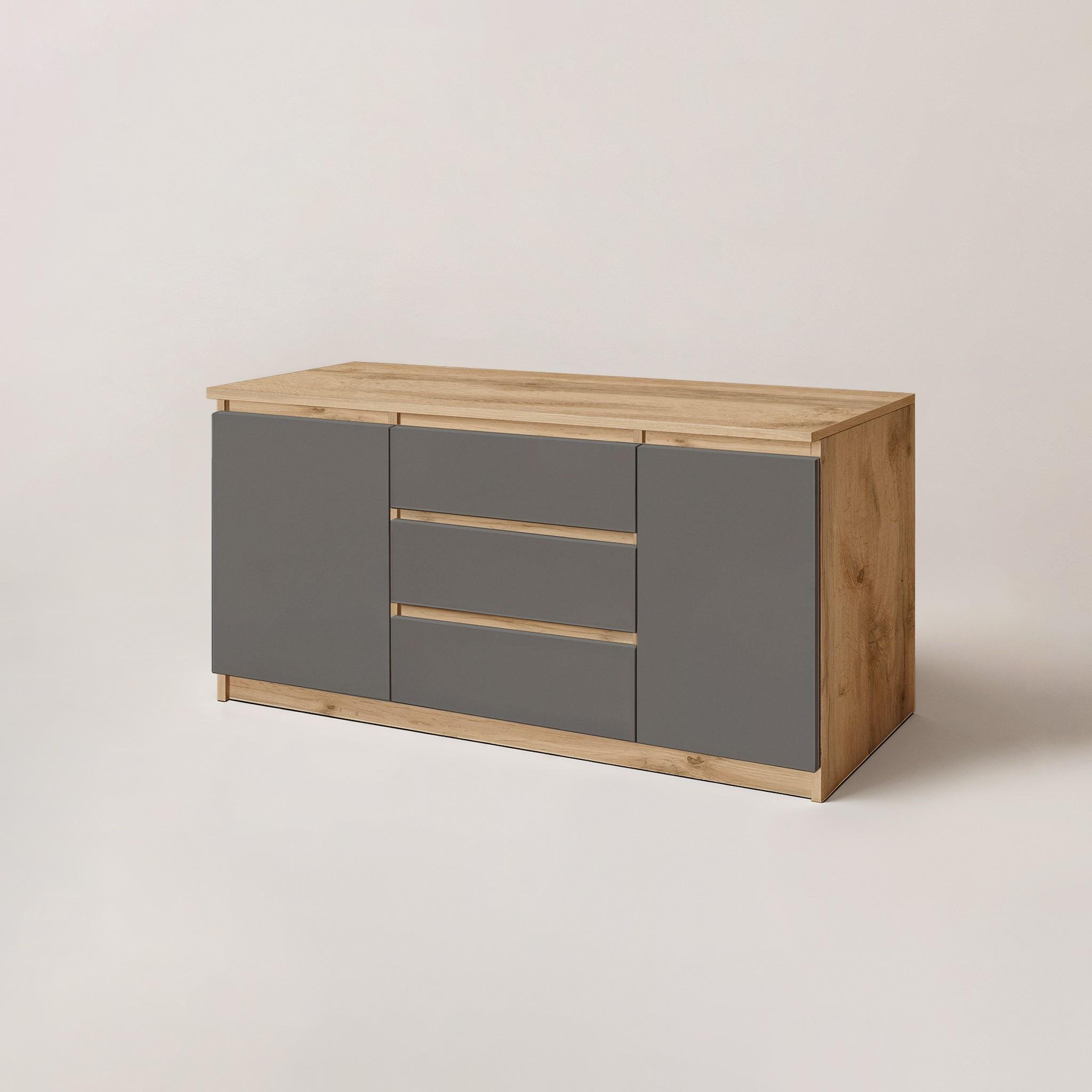 Комод Kvatro 1100х400х750 мм Дуб Аппалачі/Антрацит - фото 2