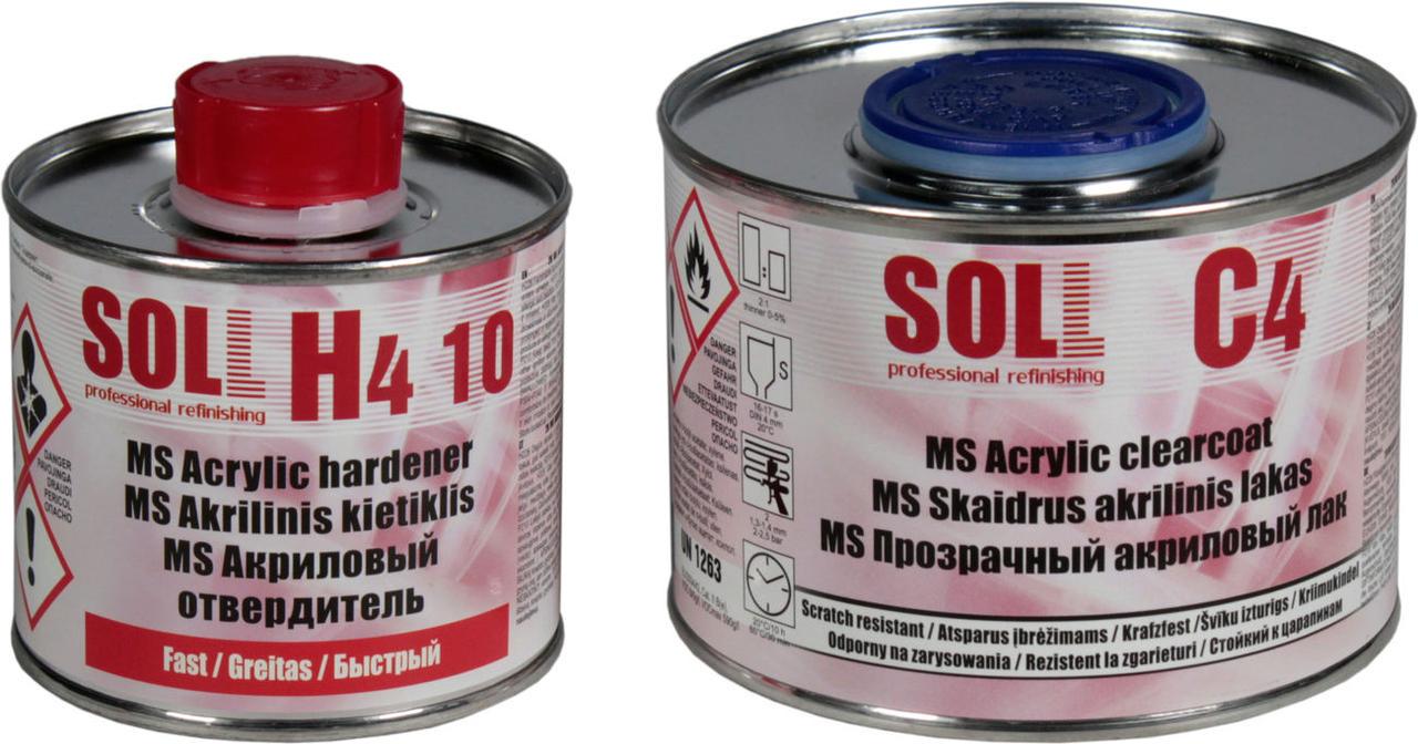Лак акриловый SOLL MS C4 с отвердителем 0,4 л H4 10 0,2 л 2:1 (C4 06F)