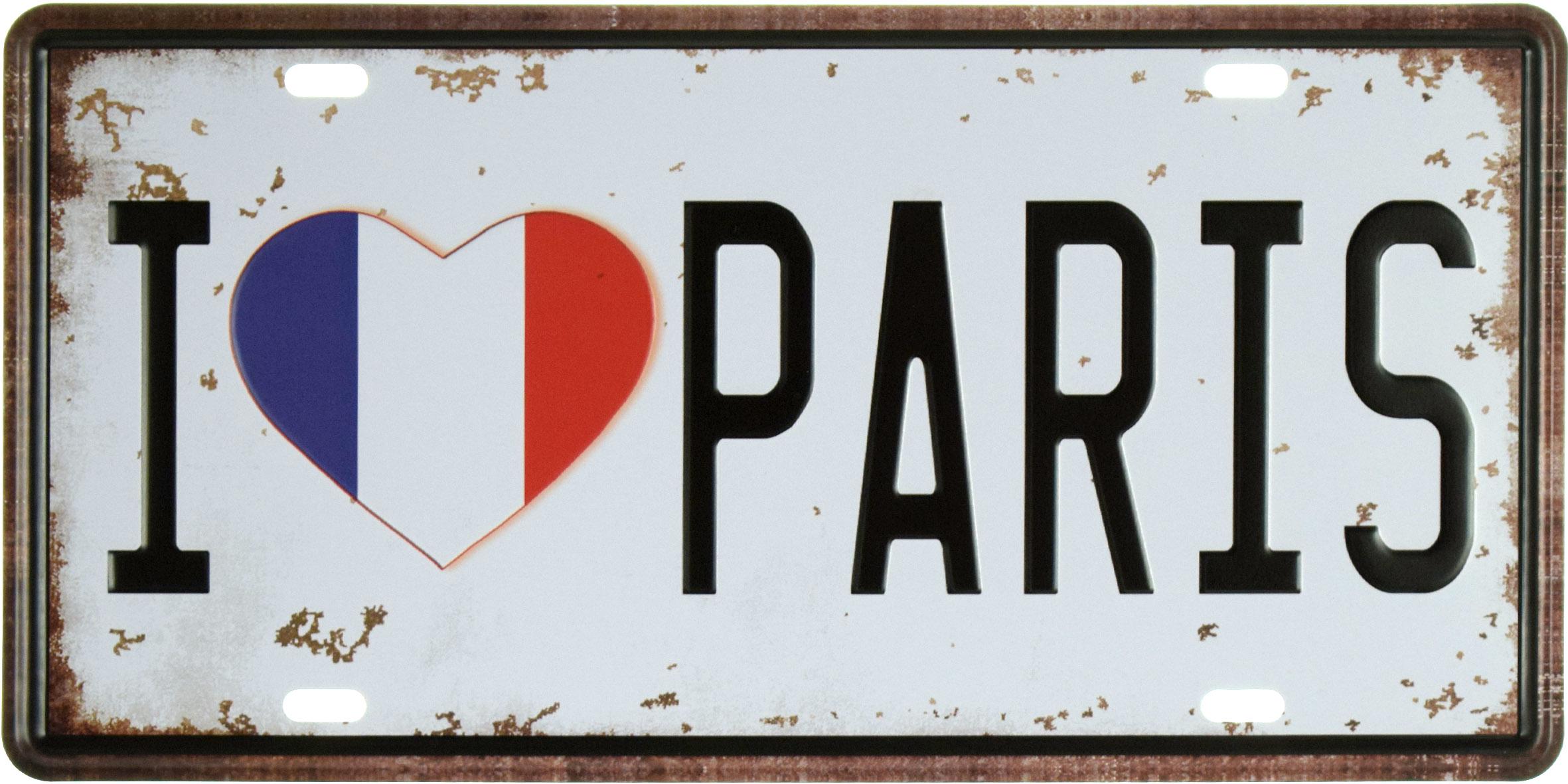 Табличка металева Я Люблю Париж/I Love Paris 15x30 см