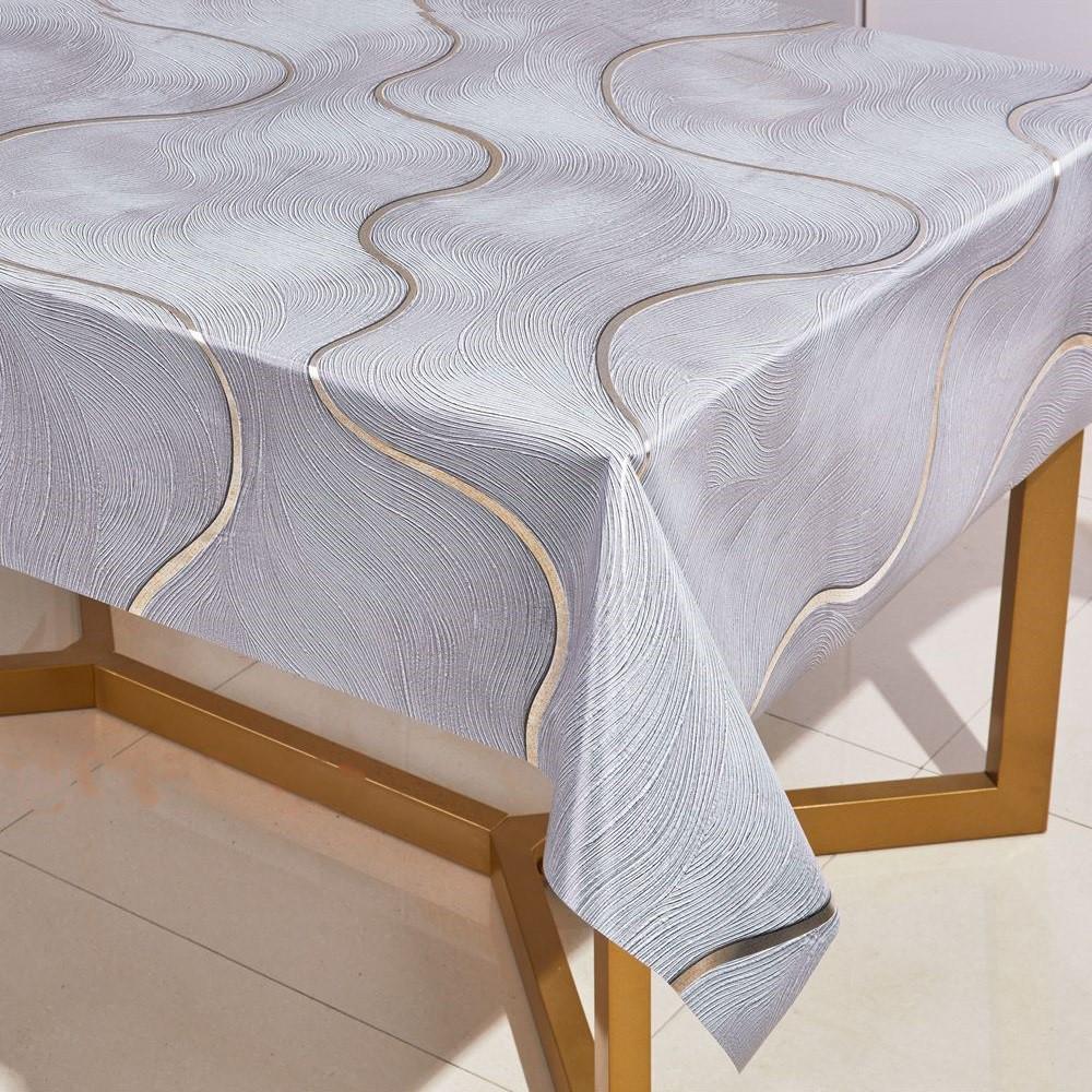 Клеенка на тканевой основе Марсель MA-5480CB 1,37x20 м Серый с золотым (28745934)