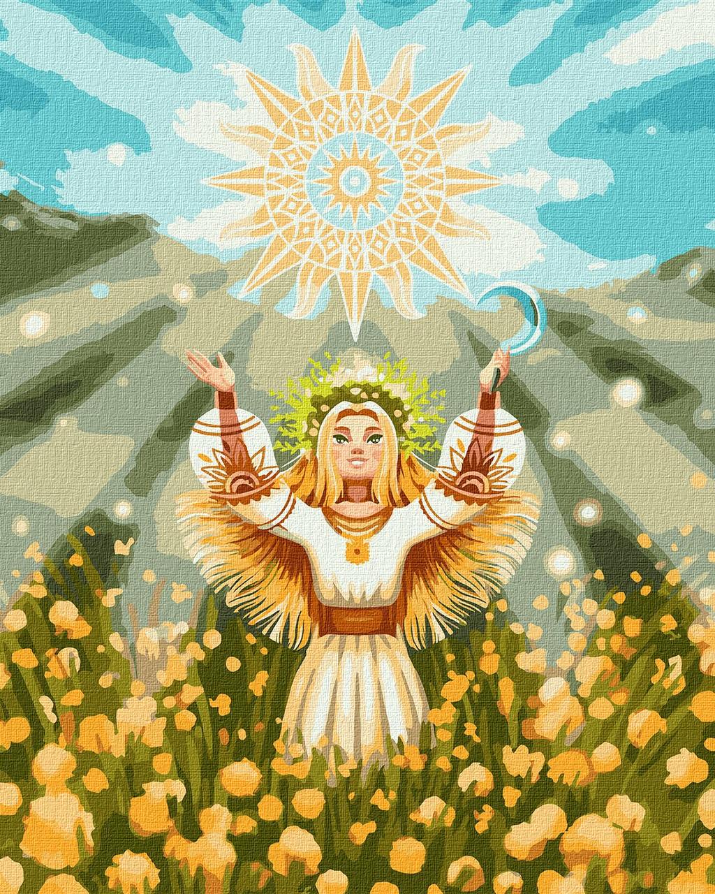 Картина по номерам патриотическая Ідейка Солнечная девушка 40х50 см (KHO2564)