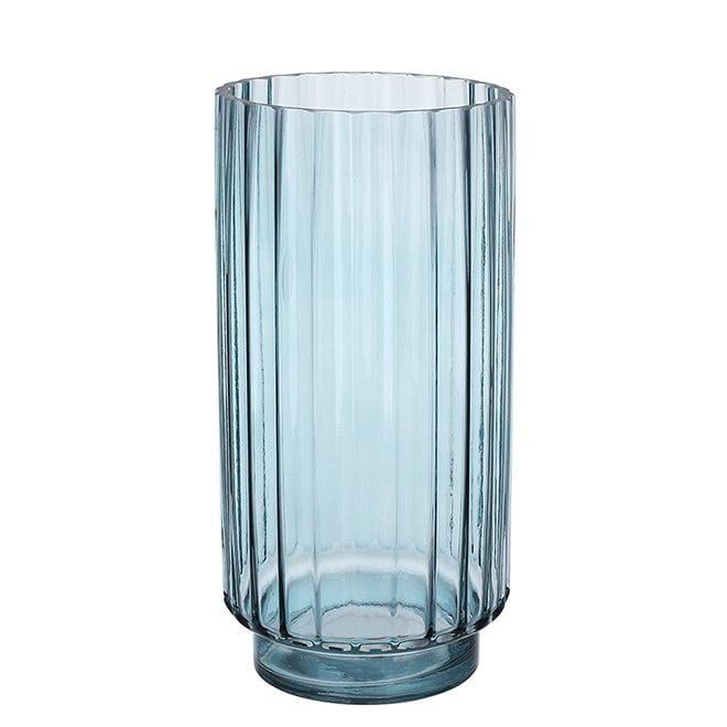 Ваза стеклянная Flora Манхэттен 25 см Голубой (32965)