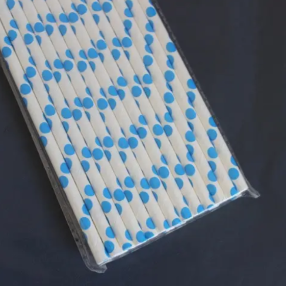 Трубочки коктейльные в горошек 25 шт. 20 см Голубо-белый (2108/10) - фото 2 Трубочки коктейльные в горошек 25 шт. 20 см Голубо-белый (2108/10) - фото 2