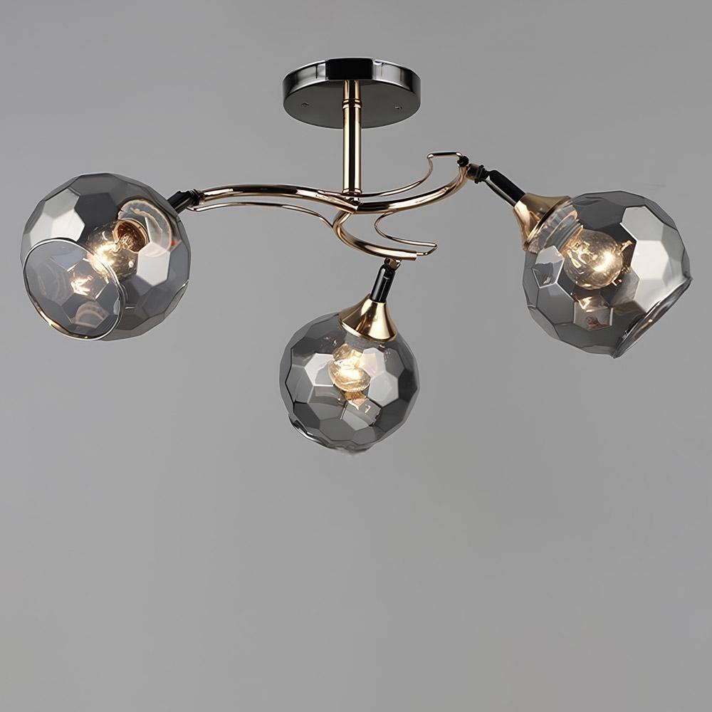 Люстра потолочная Light House SR-19373/3 FGD/BCH E27 600х240 мм Черный/Хром/Золотой