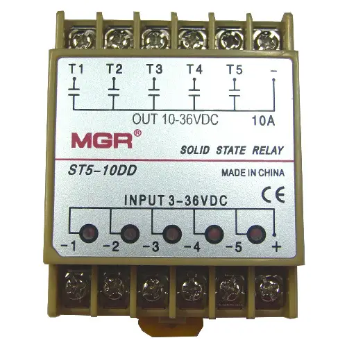 Реле твердотельное SSR ST5-10DD 10А DC-DC 5-канальное однофазное (284775)