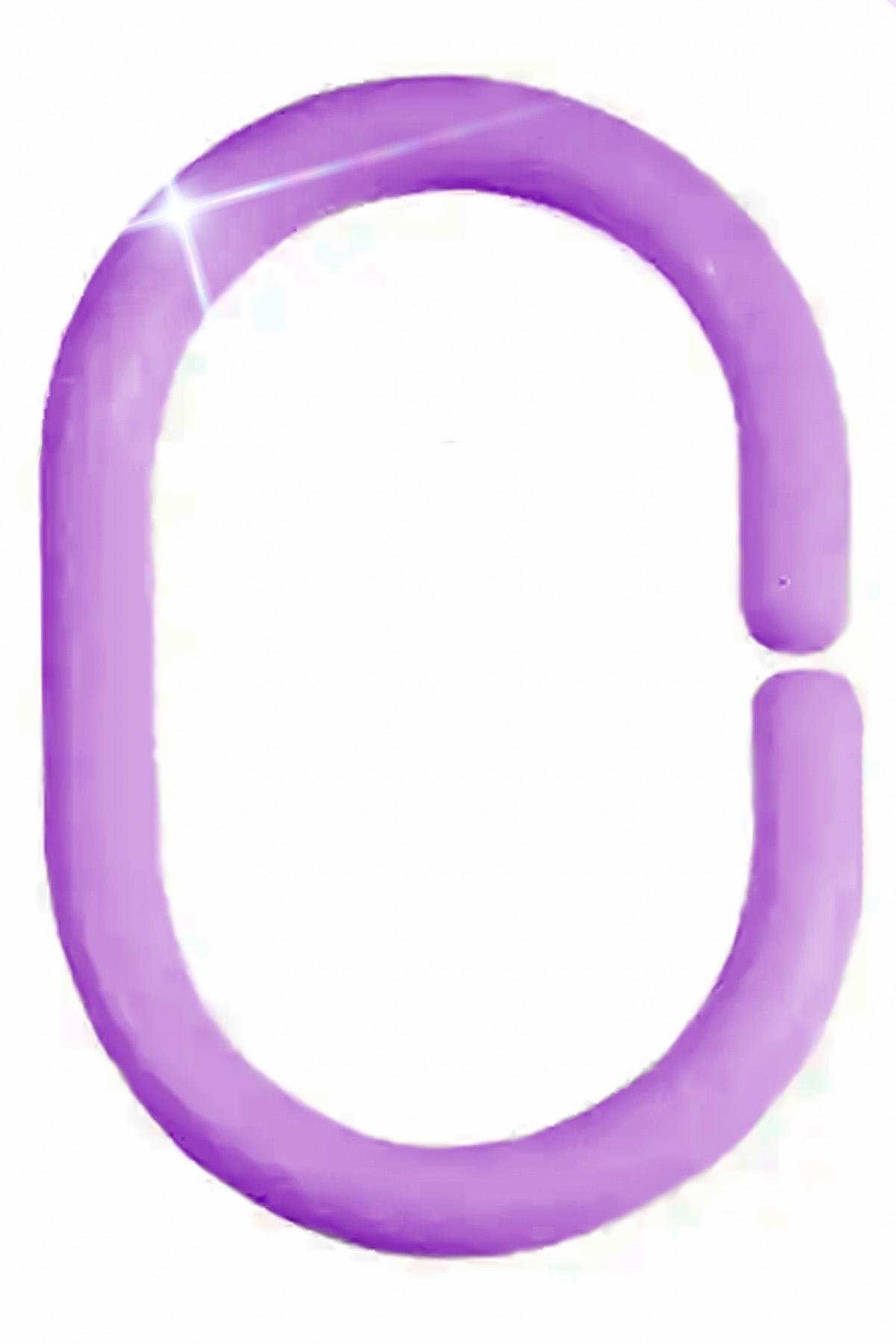 Кільця для штор у ванну BRS пластикові 12 шт. Фіолетовий (449766464)