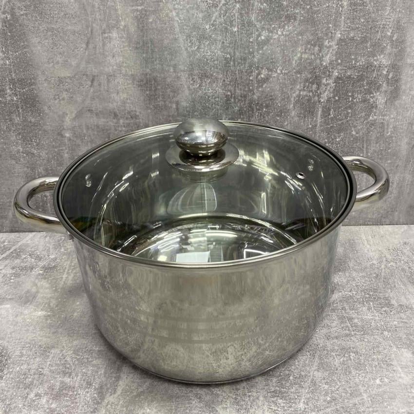 Каструля з скляною кришкою A-Plus 2170 з нержавіючої сталі 8,2 л (1922165163)