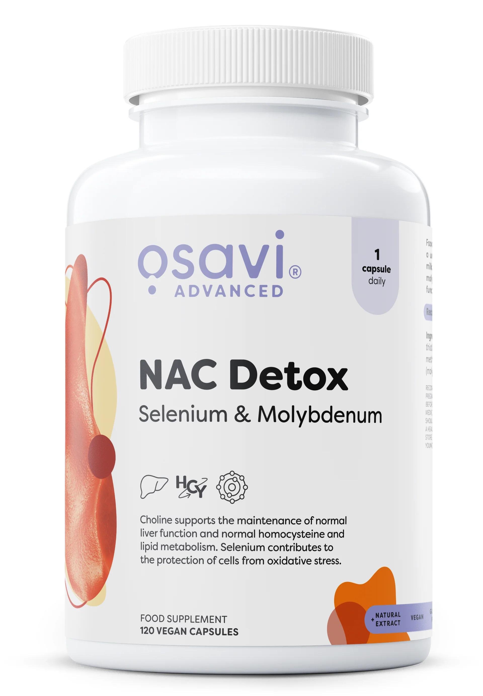 N-ацетилцистеин Osavi NAC Detox, Selenium & Molybdenum vegan 120 caps