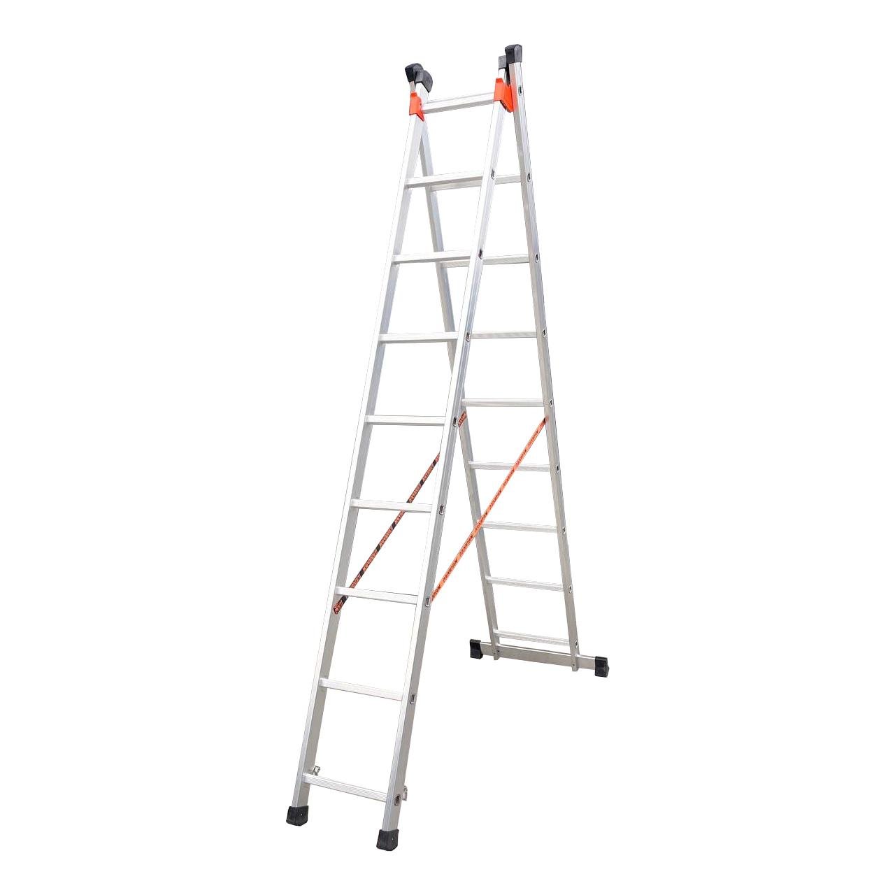 Лестница Техпром алюминиевая двухсекционная 2х9/4,21 м