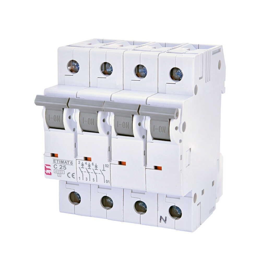 Автоматичний вимикач ETI ETIMAT6 3р+N C25 6 кА (2146518)