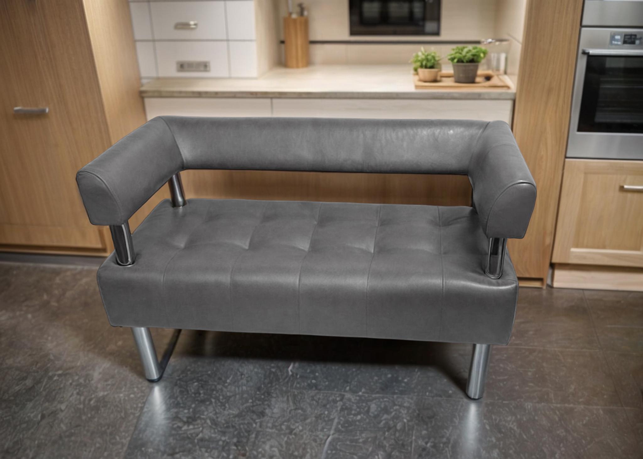 Диван офисный Tobi Sho Комфорт со спинкой и подлокотниками 1000x530x750 мм кожзам Серый (2233) - фото 2 Диван офисный Tobi Sho Комфорт со спинкой и подлокотниками 1000x530x750 мм кожзам Серый (2233) - фото 2