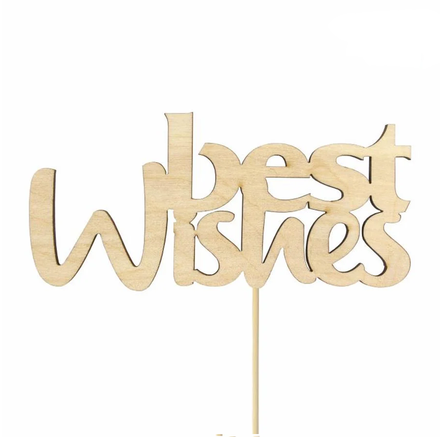 Заготовка топер для декупажа Rosa Talent Best Wishes фанера 10х4,8 см 5 шт. (4823100234375)