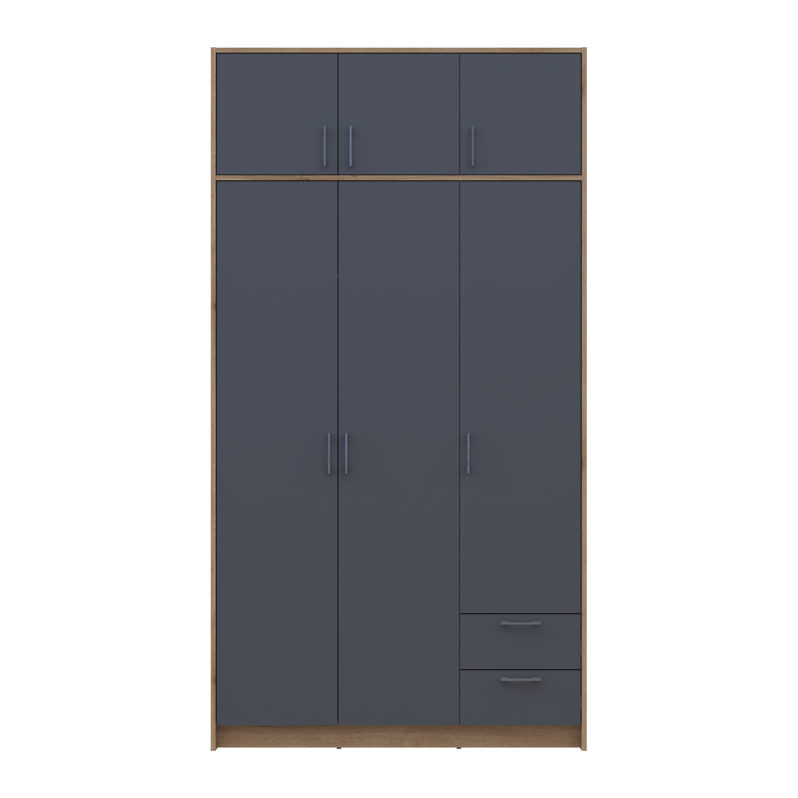 Шафа для одягу Ронді з антресолею 3 ДСП 121х52х236 см Дуб Артізан/Графітовий (80737818) - фото 7 Шафа для одягу Ронді з антресолею 3 ДСП 121х52х236 см Дуб Артізан/Графітовий (80737818) - фото 7