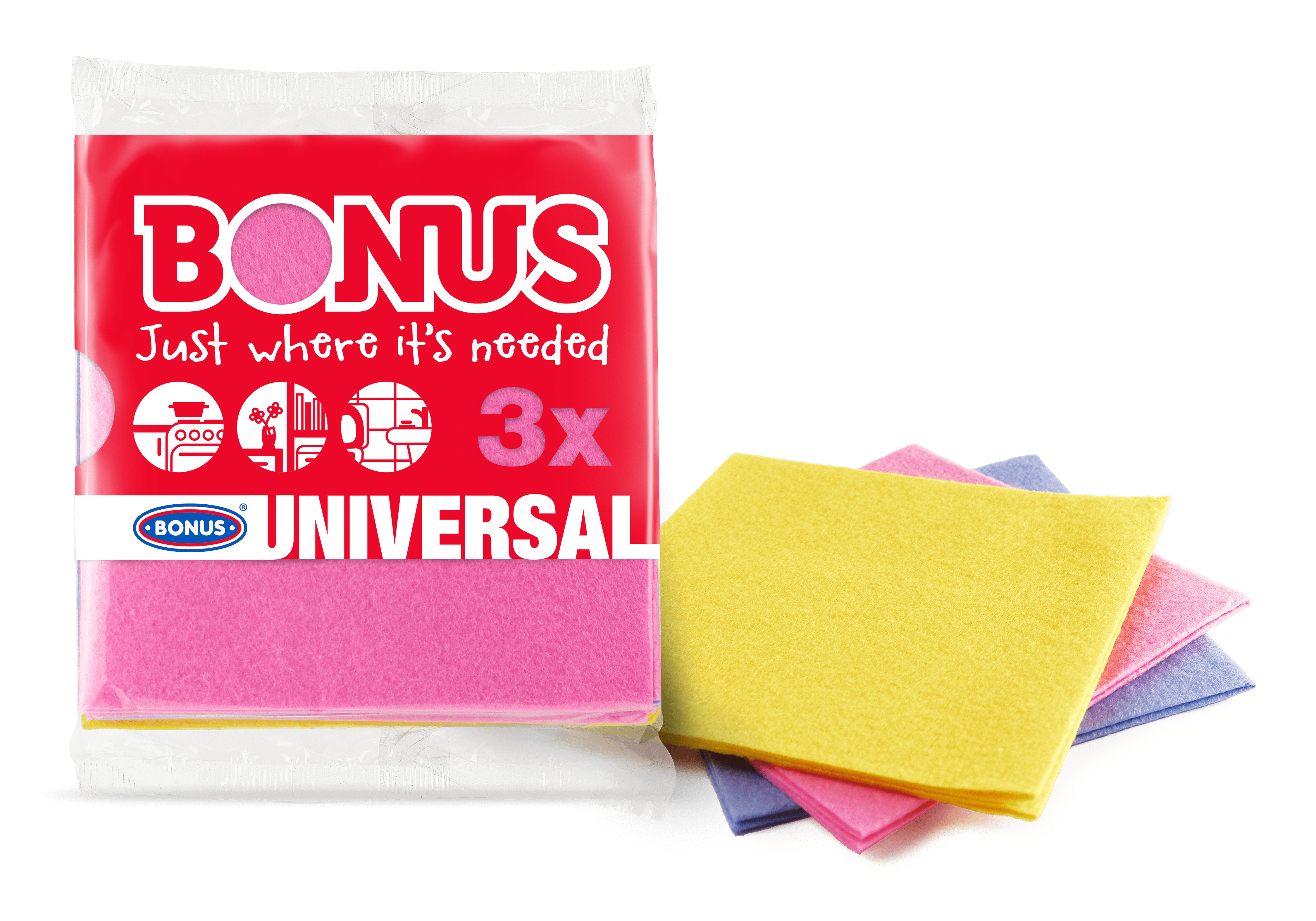 Серветка для прибирання Bonus+ Universal 3 шт. (25876075)
