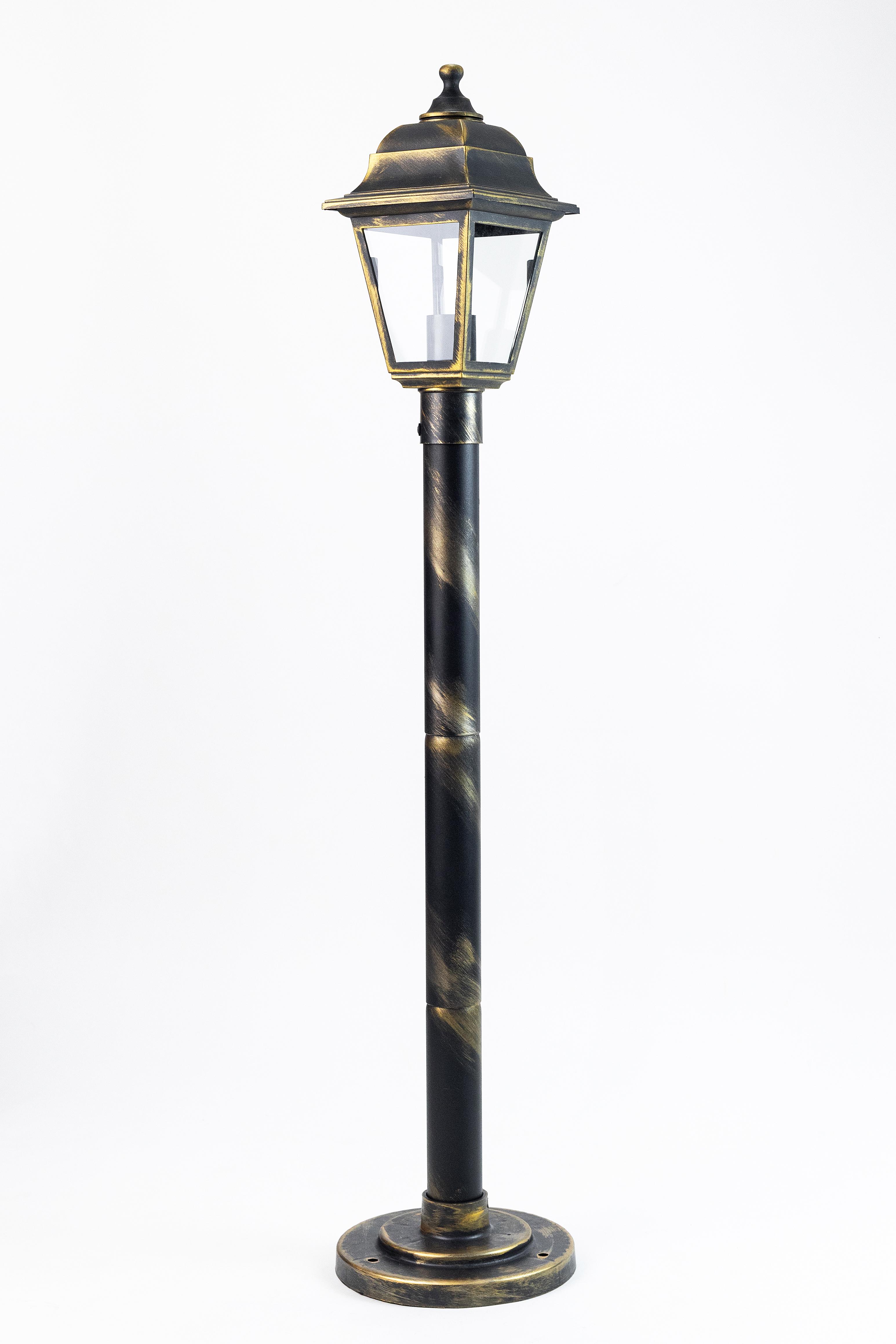 Світильник садово-парковий ТЄП Барі Класик стовпчик з прозорим склом 1 м Мідний (7222119)