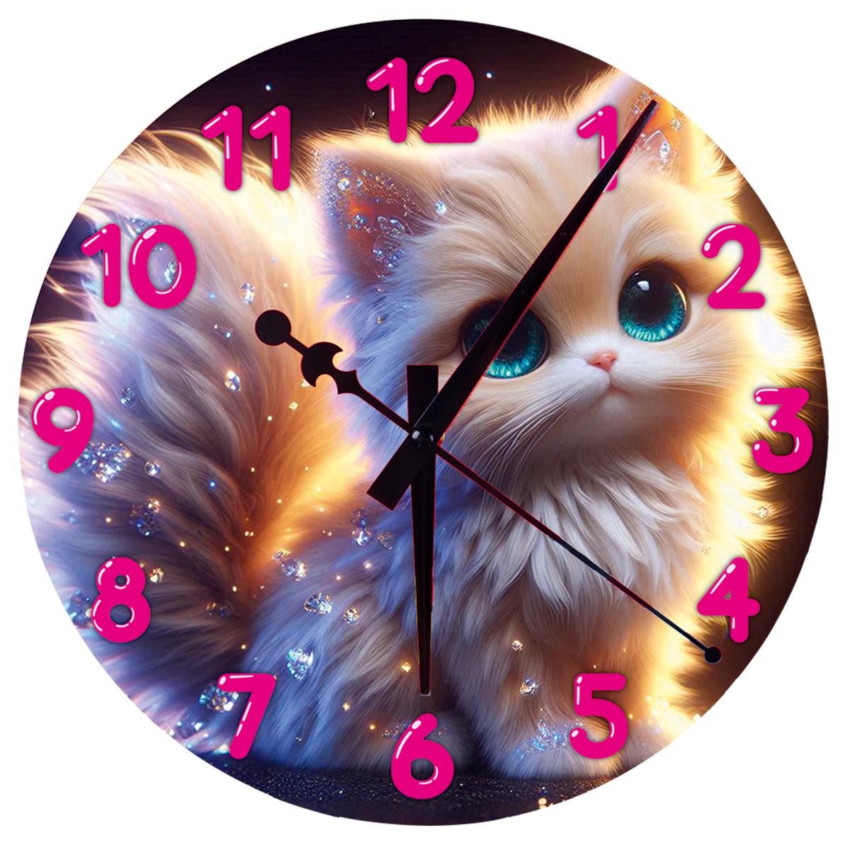 Годинник настінний AMIRI HOME Білий котик (VG1010)