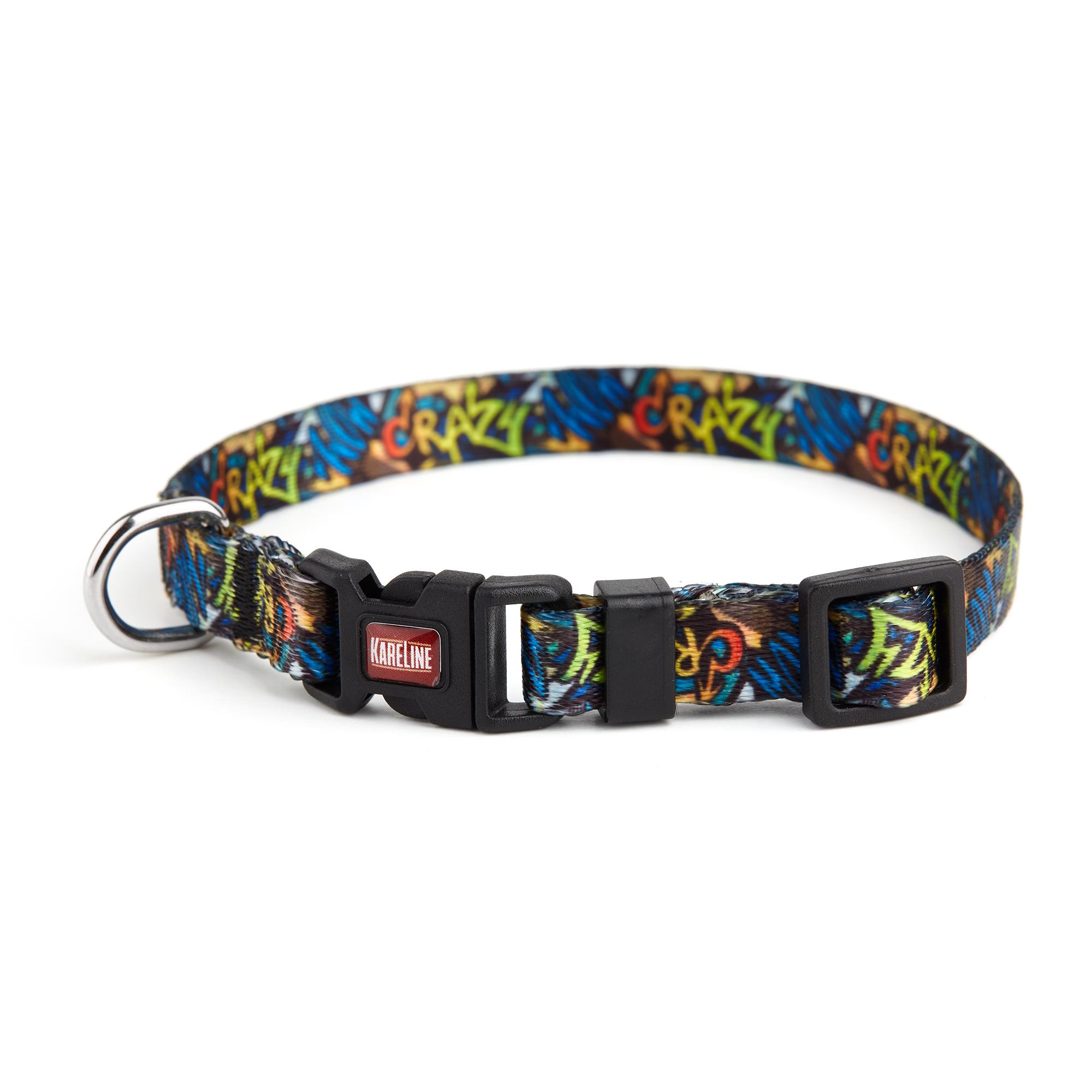 Ошейник KareLine CRAZY из нейлона с пластиковой пряжкой 10 мм 250-300 мм (0800/5)