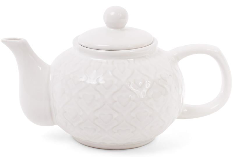 Чайник заварювальний Ніжний орнамент 1000 мл керамічний Білий (BD-593-229) Чайник заварювальний Ніжний орнамент 1000 мл керамічний Білий (BD-593-229)